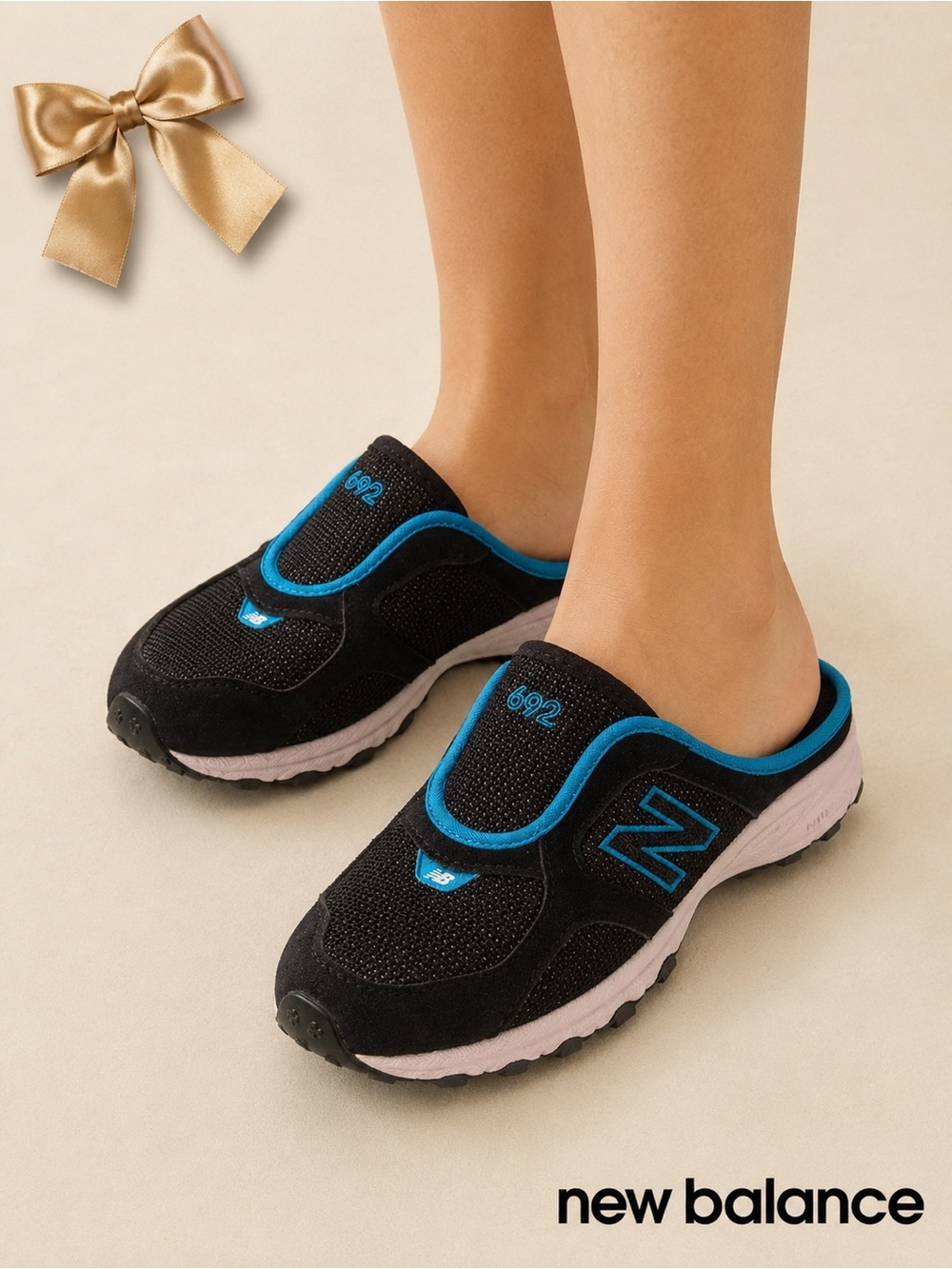 New Balance 692 Slip-On Mule Open Back Sneakers Black Blue Trail Comfort Shoes